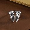 Sam Panda 925 Sterling Silver Rings For Women Men Fine Jewelry Finger Adjustable Open Wing Shape Ring For Party Birthday Gift