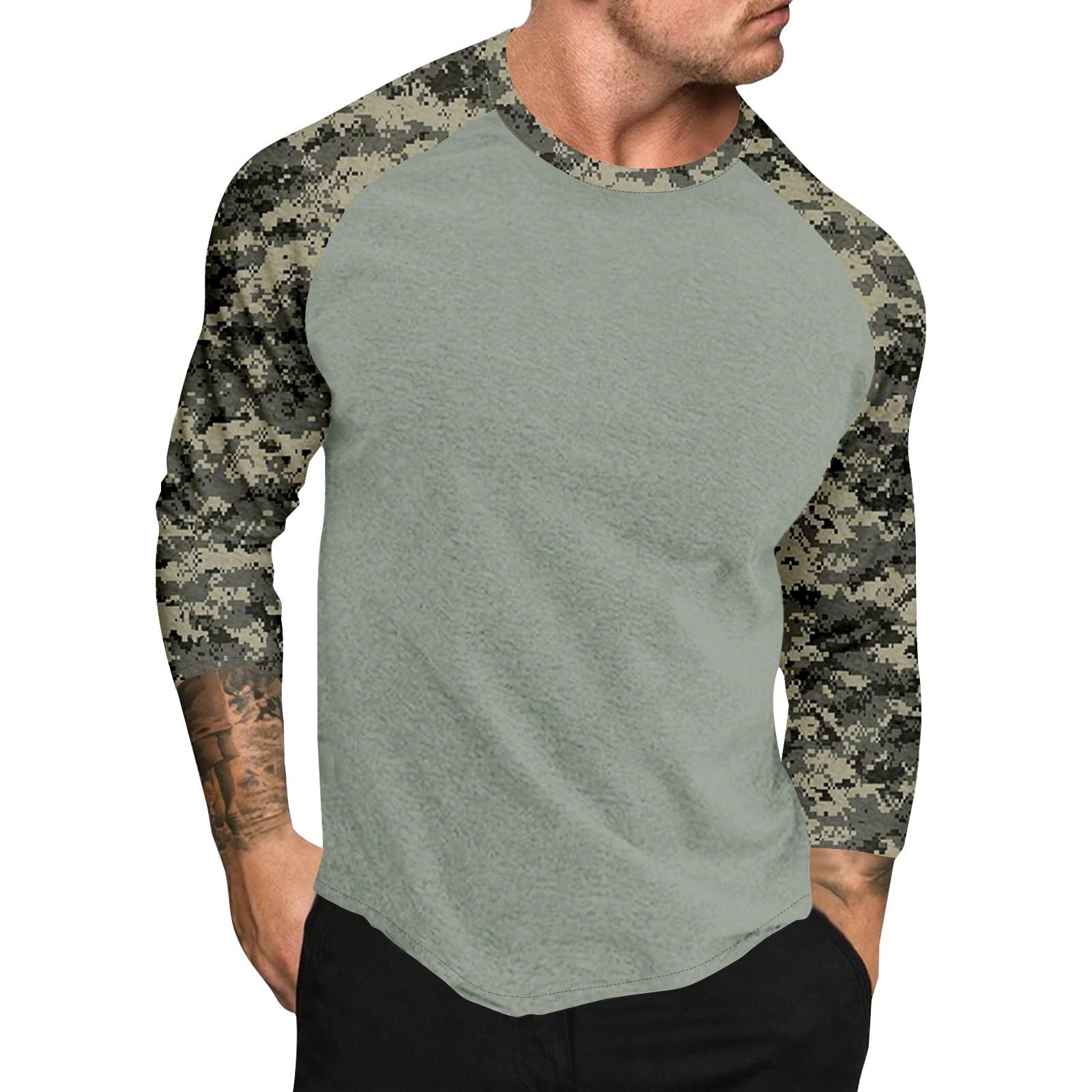 

Мужской топ с короткими рукавами реглан с принтом в стиле камуфляж M