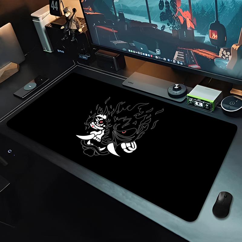 Tappetino per Mouse Samurai Giapponese Bianco e Nero Tastiera Accessori per Gamer Tappetino da Tavolo Esteso Tappeto in Gomma Antiscivolo Pad per Laptop