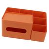 Taschentuchbox-Organizer mit Deckel Kunststoff Exquisite glatte Oberfläche Taschentuch-Schreibtisch-Organizer für Zuhause Büro Orange