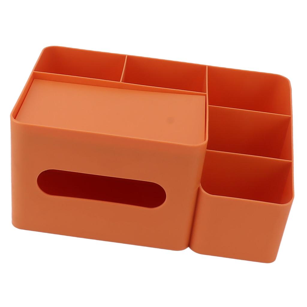 Taschentuchbox-Organizer mit Deckel Kunststoff Exquisite glatte Oberfläche Taschentuch-Schreibtisch-Organizer für Zuhause Büro Orange
