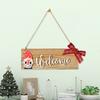 Wooden Christmas Unique Ornament Gnome Door Sign With Gift Box Rudolf Design For Festivities