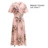 Short Sleeve Maxi Dress Flower Print Women High Split Waist Tight Plus
