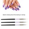 3pcs Fine Detail Nail Art Dotting Liner Brush Professional Nail Art Brush  Gel Polish