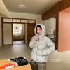 New white duck down hooded short down jacket women's loose bread jacket thickened warm jacket