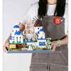 Moc 1272Pcs  Greek Santorini Island City Street View Building Model Assembly Diy Building Blocks Children'S Puzzle Toys