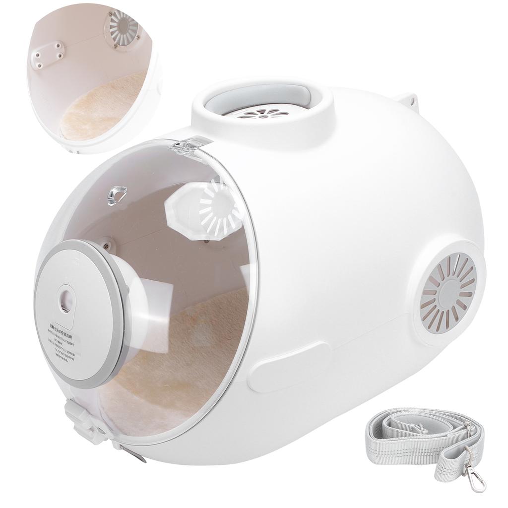 Cat Capsule Carrier Transparent Shoulder Bag Capsule with Inbuilt Fan Light Food Box