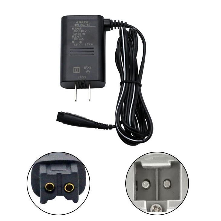 RE7-87 4.8V 1.25A Charger for Panasonic Shavers: LV50, LV5E, RT3, ES-SL83, WS-L7D