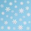 Pinkblume 72pcs Iridescent White 3D Snowflake Wall Stickers Holographic Snowflakes Wall Decals for Winter Wonderland Christmas Frozen Nursery Xmas
