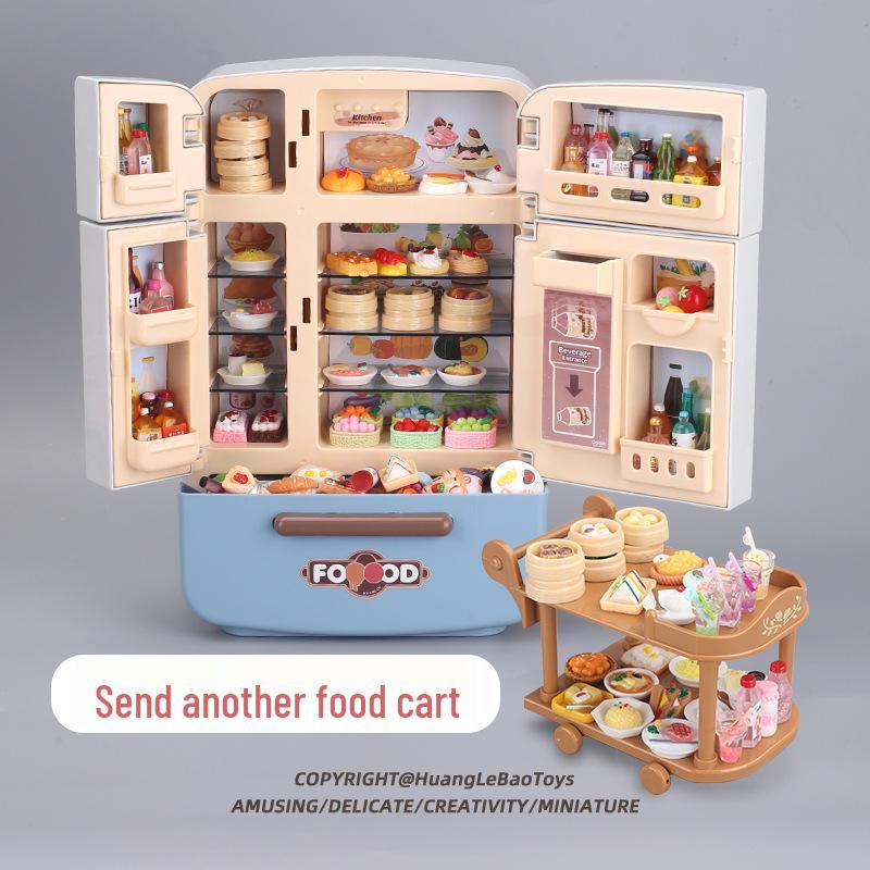 Educational Mini Kitchen Playset: Large Toy Refrigerator for Kids