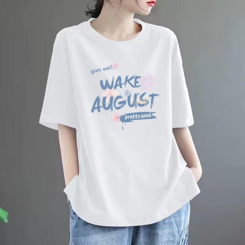 

Одежда для мам больших размеров из чистого хлопка для среднего и пожилого возраста, скрывающая полноту White 2 Size XL [Suggested 75.00 kg-87.50 kg]]