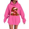 Women's Casual Comfortable Long-Sleeved Christmas Letter-Printed Warm Hooded Crew-Neck Sweatshirt