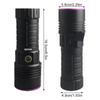 High Power 365nm UV Flashlight Blacklight Cat Dog Urine Stain Tinea Ore Money Scorpion Marker Powerful Rechargeable UV Torch