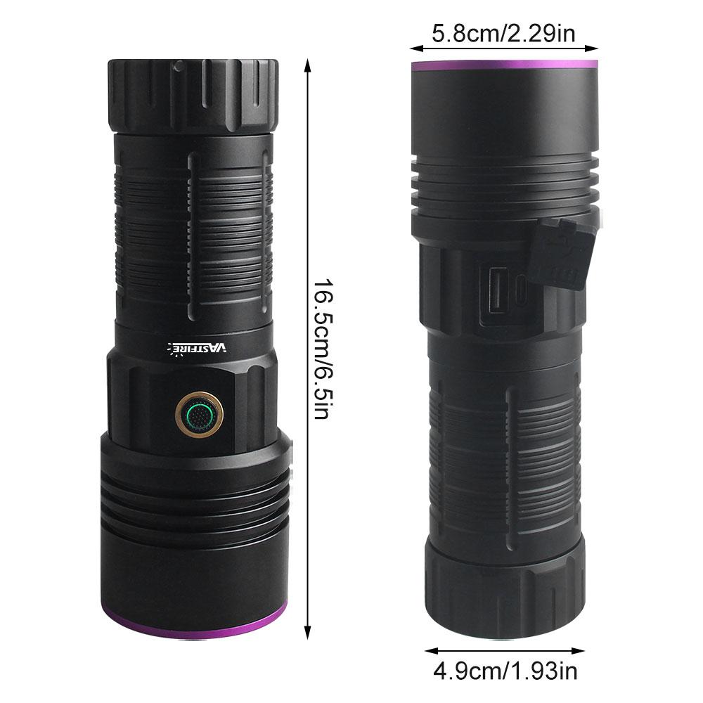 High Power 365nm UV Flashlight Blacklight Cat Dog Urine Stain Tinea Ore Money Scorpion Marker Powerful Rechargeable UV Torch