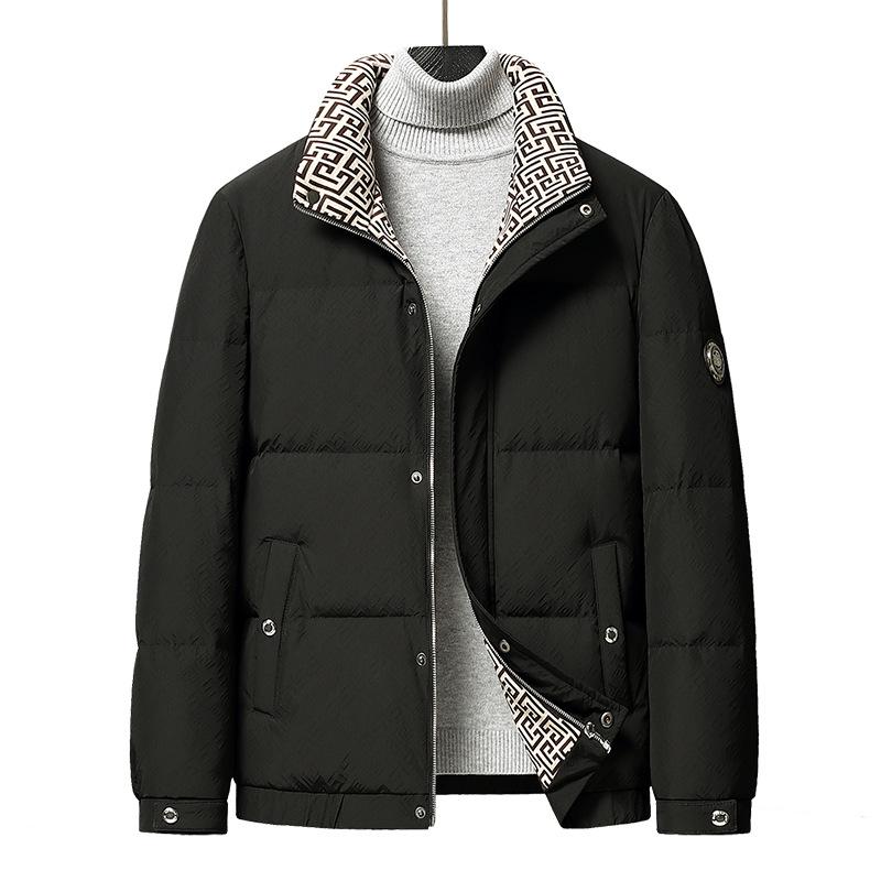 

Ветрозащитная молодежная утепленная короткая пуховая куртка с воротником-стойкой, утепленная куртка-пуховик 4XL чёрный