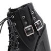 Autumn and winter large size strap platform women's shoes thick high heels short boots