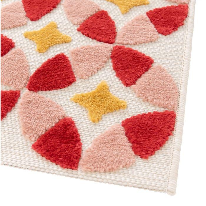 Modern Red and Yellow Textured Children's Rug 120x170