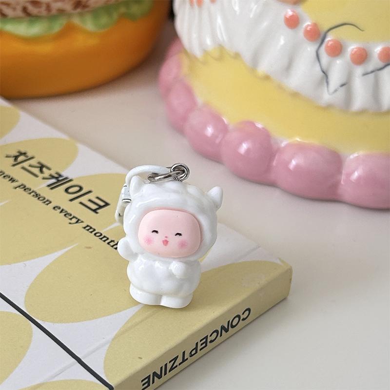 Милый и забавный мультяшный брелок-подвеска в виде ягненка, милый брелок в виде овечки, украшение на рюкзак, автомобильный брелок, аксессуары, подарки