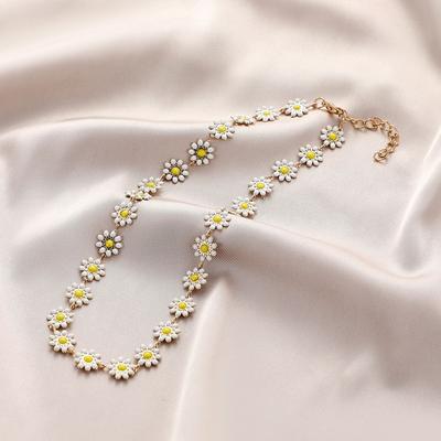 Party Wedding Women Boho Choker Clavicle Necklace Daisy Necklace