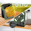 Outdoor Solar LED Fan Light USB Charging Camping Fishing Fan Mini Foldable Multifunctional Tent Fan