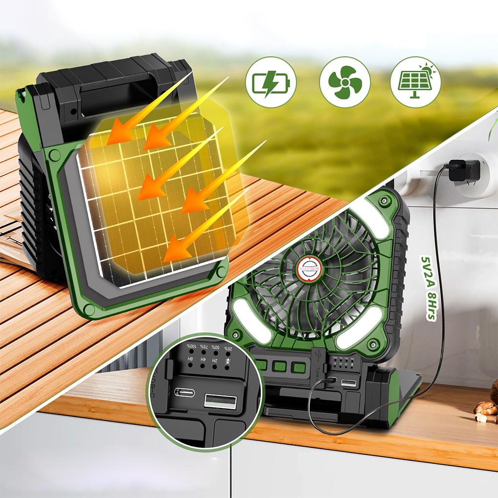 Portable Foldable Mini Fan Light For Camping Fishing Hiking Mini Foldable Multifunctional Tent Fan