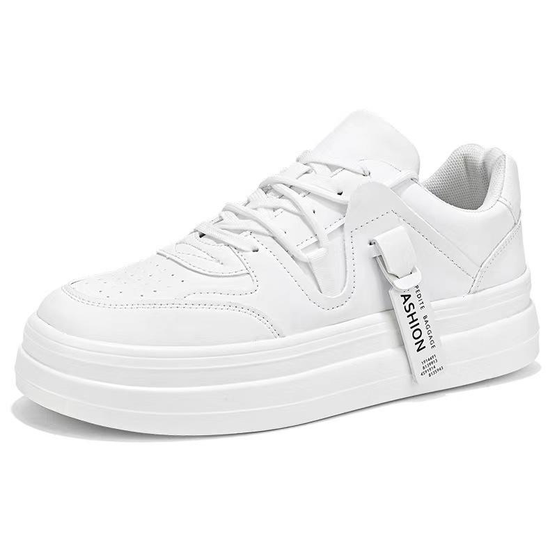 Höhenvergrößernde Herrenschuhe Neu Frühling und Herbst Vielseitige lässige Sport-Board-Schuhe Herren Plateau weiße Schuhe Studenten