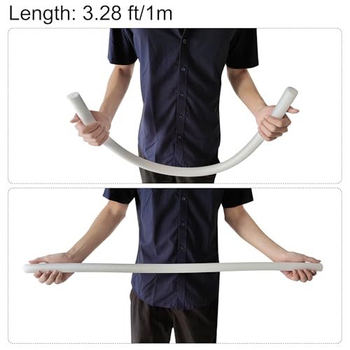 uxcell Foam Tubes, 1 x 3 x 100cm, Hollow Polyethylene Pool Noodle Pipe Covers for Pipe Protection and Heat Retention, White, 4-Pack