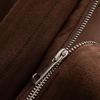 Womens Vintage Loose Fit Jacket Solid Color Turn Down Collar Zip Up Casual Outerwear Fall 2025