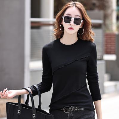 Women T-Shirts Long Sleeve Slim Tshirt Black White Lady Tee Tops Spring Autumn
