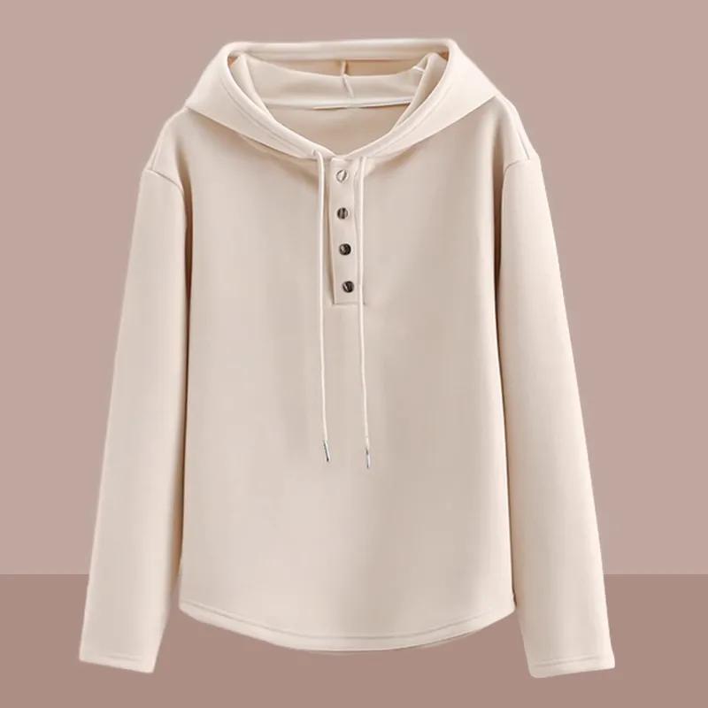 Velvet Sweater Women's Spring and Autumn High-end Hooded Top Western Style Age-reducing Long-sleeved Jacket