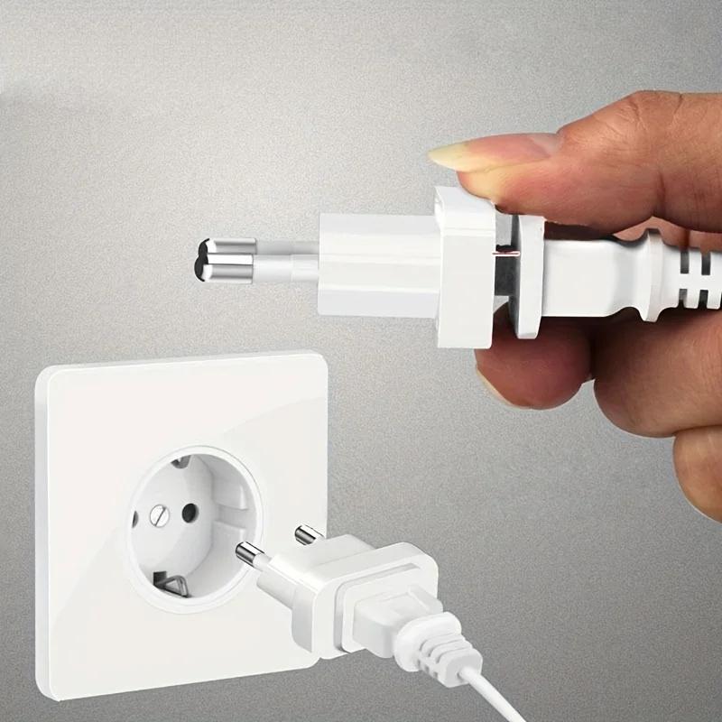 US To EU Travel Plug Adapter, AC Power Outlet Converter for Europe UK Australia, 2 Prong Type C International Wall Socket Adapto