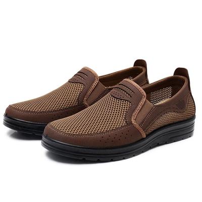 Fashion Breathable Men's Casual Shoes Summer Style Mesh Flats for Men Slip On Loafer Creepers Soft Walking Shoes Comfortable Dad Shoes