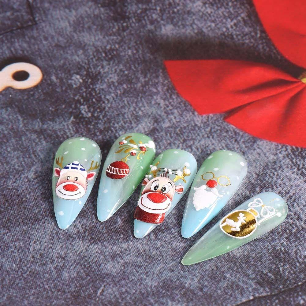 Manicure Ornaments Christmas Cartoon Nail Stickers Christmas Nail Decorations Nail Salon