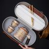 Ru kiln travel tea set portable outdoor camping travel high-end tea set new Chinese express cup business souvenir