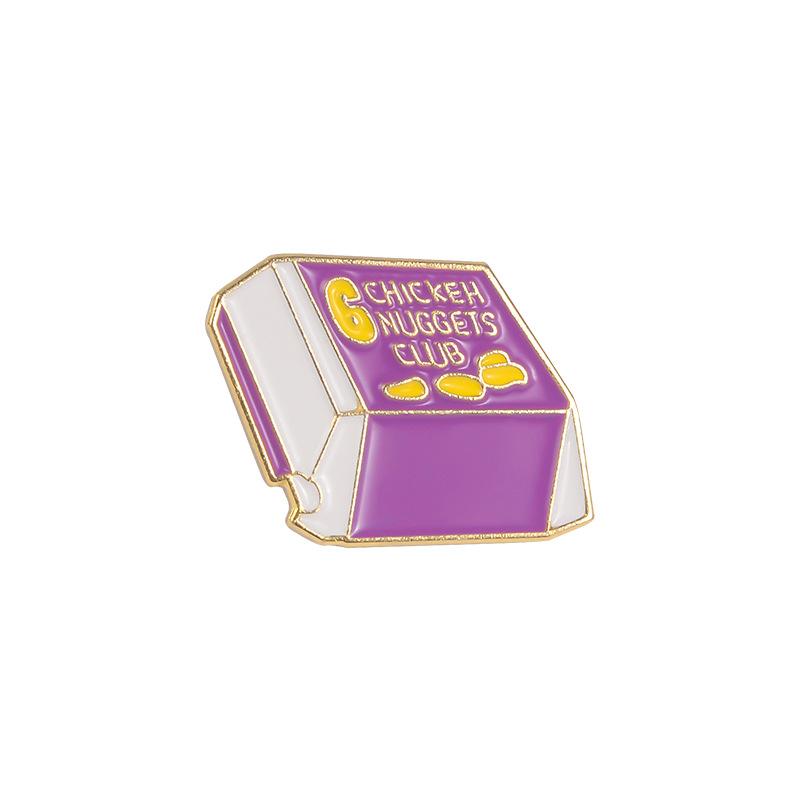 Cartoon Fried Chicken With French Fries Character Movie Pins Enamel Clothing Accessories Backpack Alloy Brooch Badge Enamel Lape