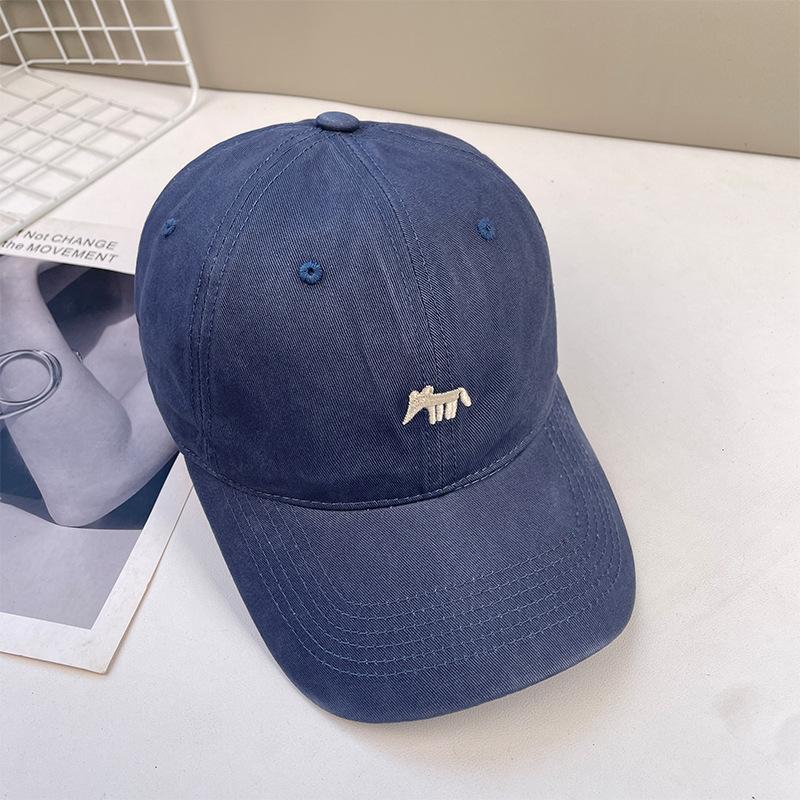 Embroidered Letters Show The Face Small Peaked Cap Children'S Season Sun Protection Warm Versatile Big Head Circumference Baseball Cap