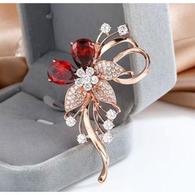 New Rhinestone Flowers Brooch Sophisticated Elegant Corsage High-end Sweater Pins for Sweater Coat Accessories