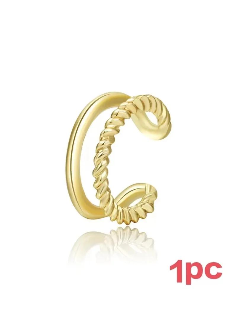 

New Chain Tassel Hoop Earrings Stainless Steel Hoop Earrings For Women Punk Cool Double Tones Stainless Steel Jewelry Accessory