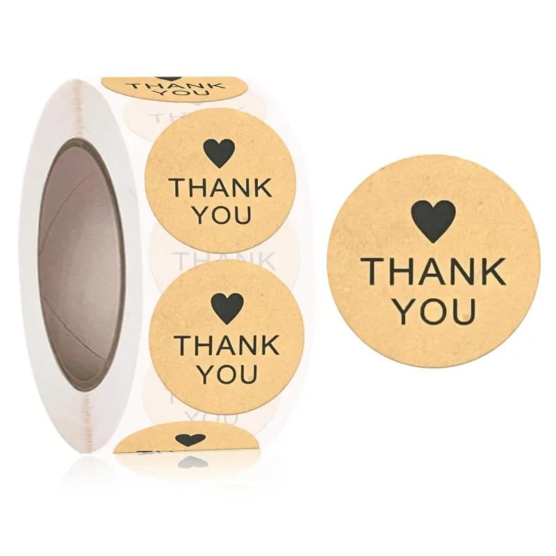 

500pcs/roll 1inch Thank You Stickers Dessert Cake Baking Seal Stickers Cartoon Children s Reward Stickers Wedding Flowers