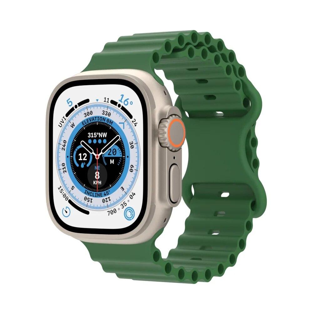 Ocean Silicone Strap for Apple Watch 49mm 45mm 41mm 44mm 40mm 42mm 38mm Breathable Bracelet Wristband Ultra  8 7 6 5 4 3 SE Band