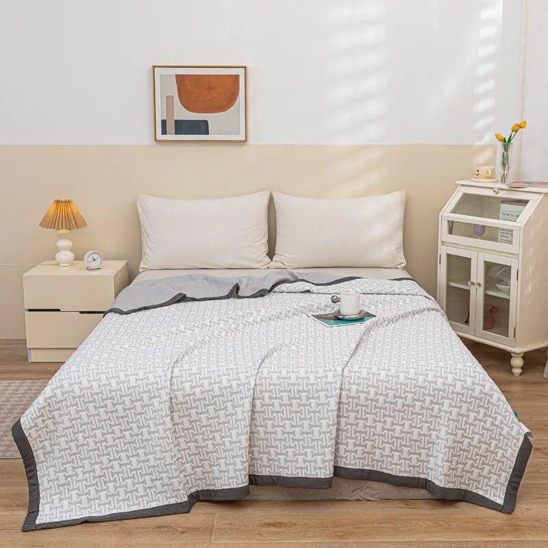 

Новое трехслойное вязаное хлопковое летнее одеяло-полотенце, которое можно стирать в машине, проветриваемый чехол 200X230cm