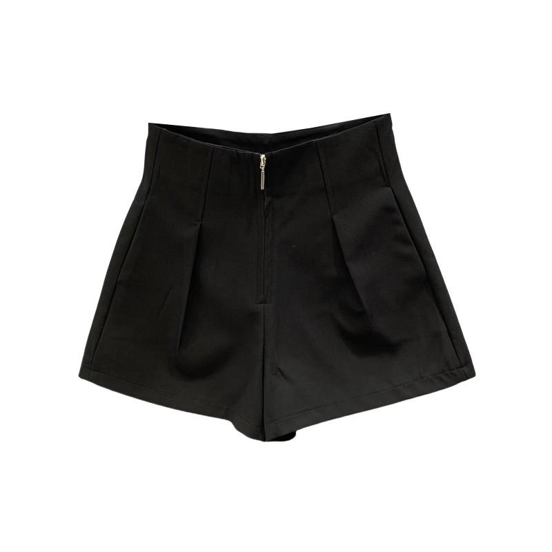 2025 Summer Women's High Waist A-line White Suit Shorts - Versatile, Slimming, Casual Wide Leg Fit