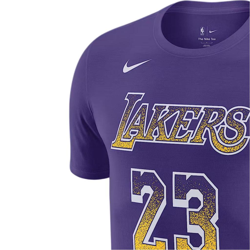 Nike X NBA Collaboration Los Angeles Lakers LeBron James Select Series Logo Round Neck Short Sleeve T-Shirt Men Tops Field-Purple HQ1318-504