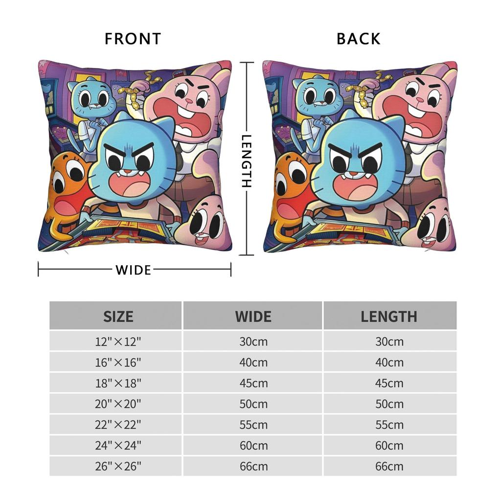 The Amazing World Of Gumballs  Pillowcases Stuff Soft Cushion Cover Gift  Pillow Case Cover Home Multiple Sizes