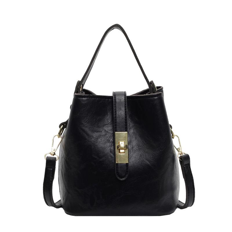 Popular Small Bag Women's Autumn New Retro Simple Bucket Bag Fashion Casual Shoulder Messenger Bag