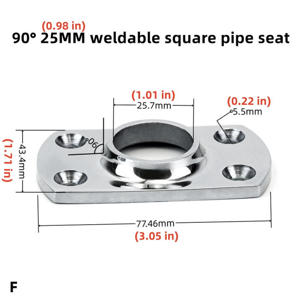 

Морские крепежные элементы Квадратная труба Сиденье Свариваемые палубные поручни Кронштейн для перил Яхтовые фитинги из нержавеющей стали F