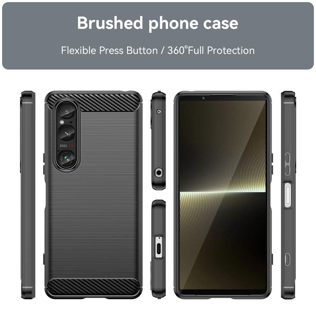 For Sony Xperia 1 VI Case TPU Ultra-Thin Carbon Fiber Texture Phone Cover