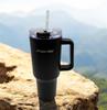 STEEL THERMAL MUG 1200ml WITH HANDLE AND STRAW KM-2172