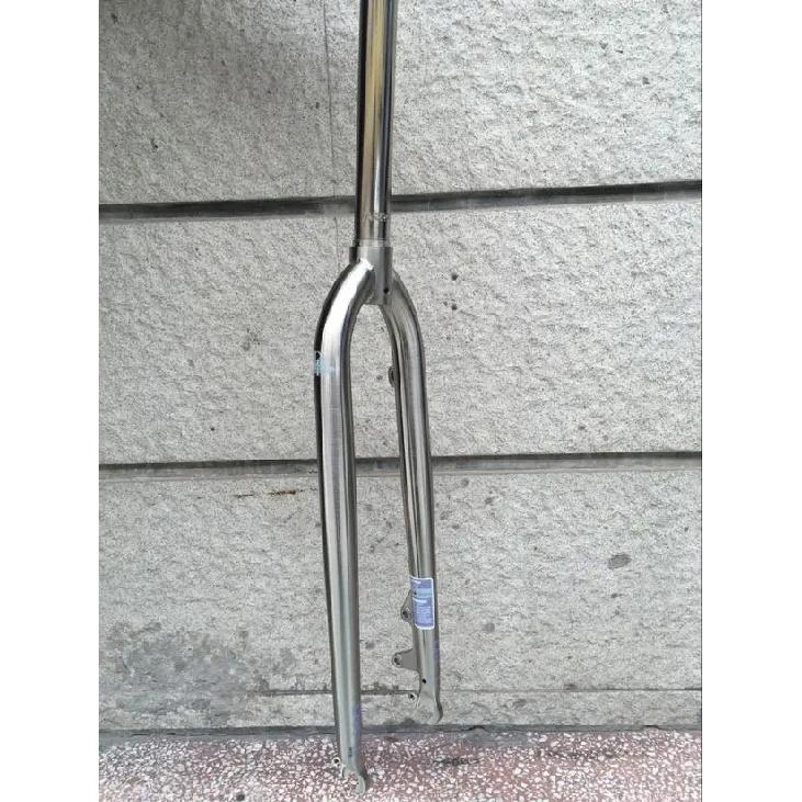 Kro DR Cly Steel Hard Fork 26 Inch Titanium Color Brued Mountain Bike Fork Durable Metal Mountain Bike Parts