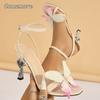 Women's Fashion High Heeled Sandals Open Toe Butterfly Ankle Strap Elegant Party Dress Shoes Heels for Ladies Sandalias De Mujer